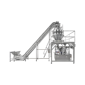 Линия для фасовки и упаковки конфет, шоколада в дой-пак пакеты KU230